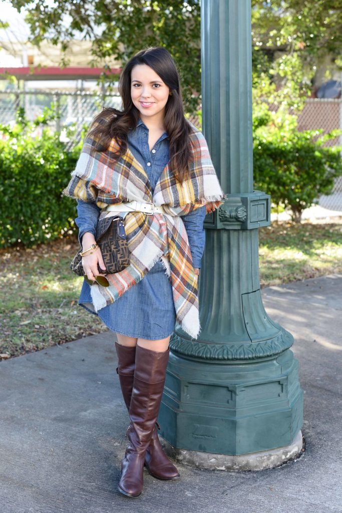 Blanket Scarf as Shawl