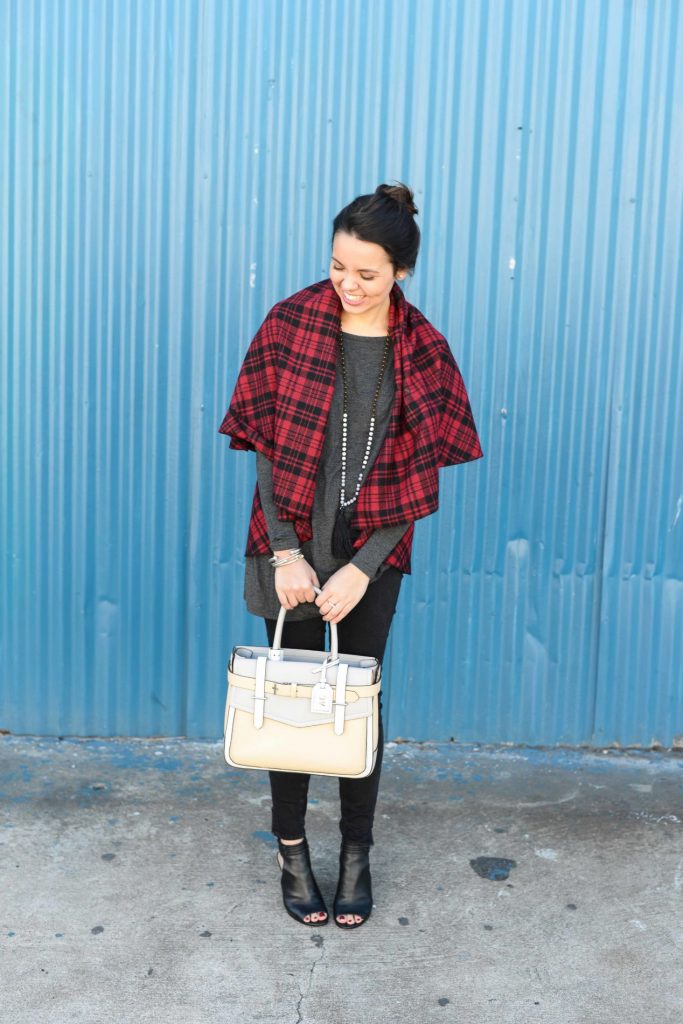 Red check cape 