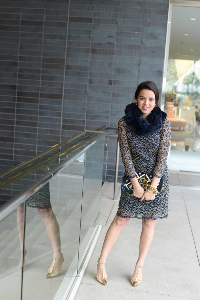 Navy Holiday Dress - Girl Wonder Life 