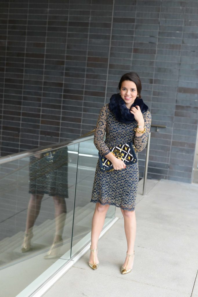 Metallic Lace Holiday Dress - Girl Wonder Life 