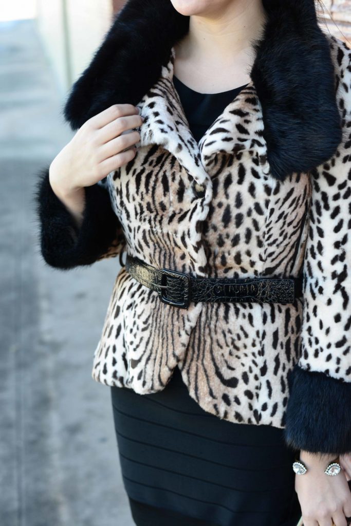 Faux leopard coat