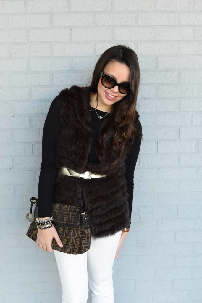 Belted fur vest