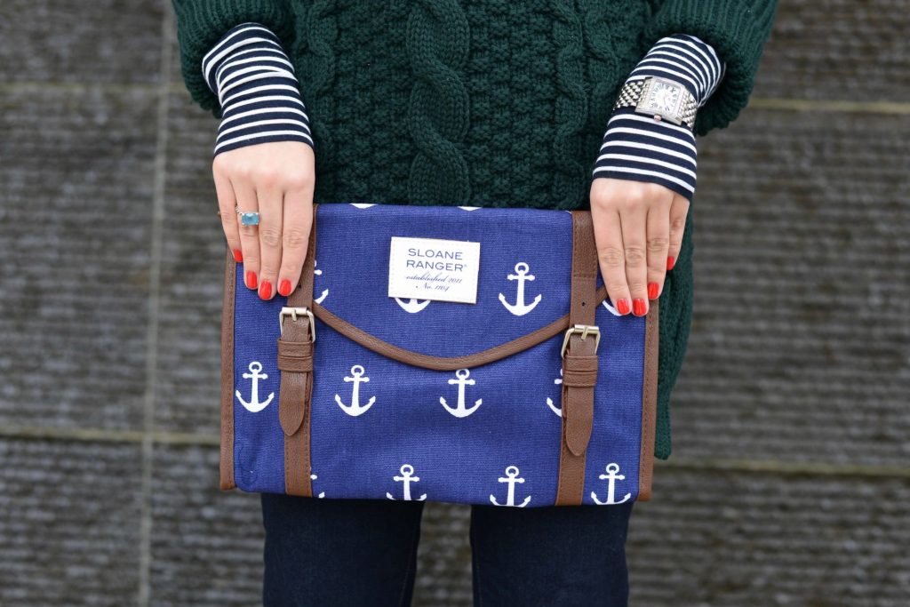 Sloane Ranger anchor clutch