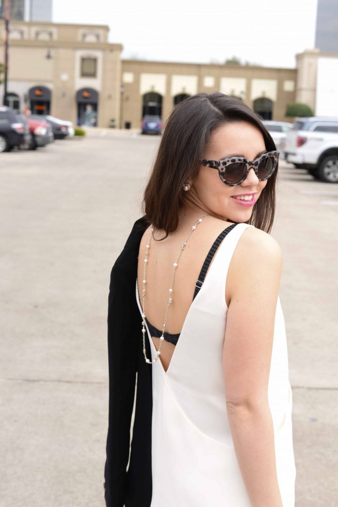 Black lace bra + John Hardy jewelry