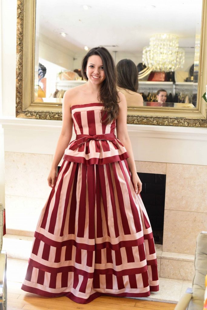 Vintage striped ball gown 