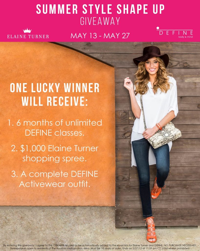 DEFINE Giveaway  -Elaine Turner