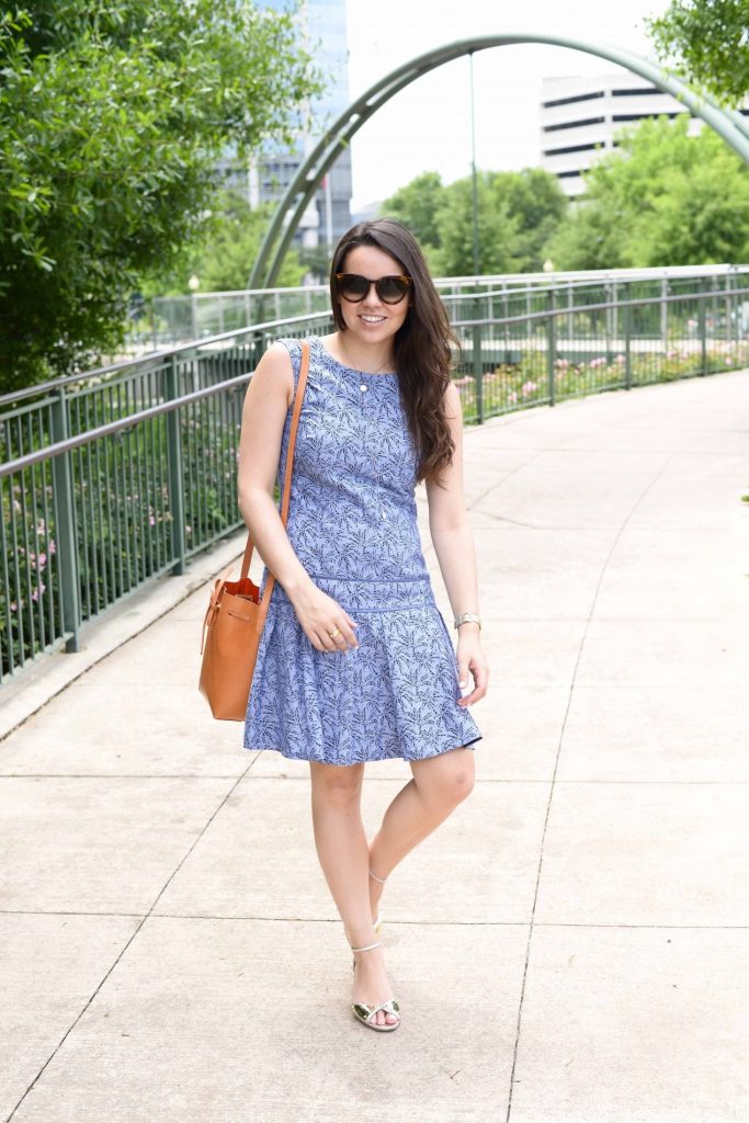 Blue linen dress
