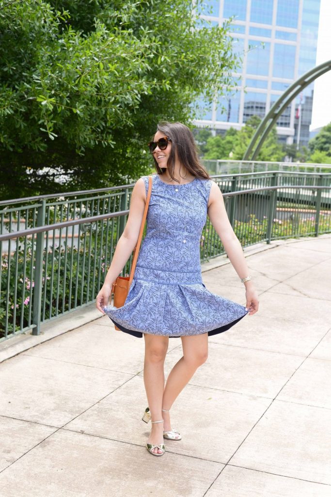 Pleated drop waist dress