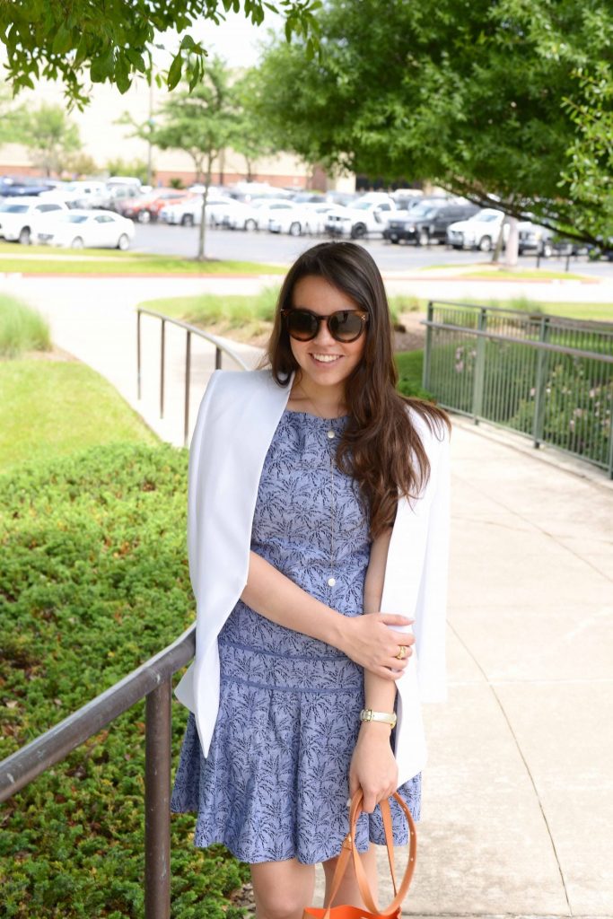 Draped white blazer