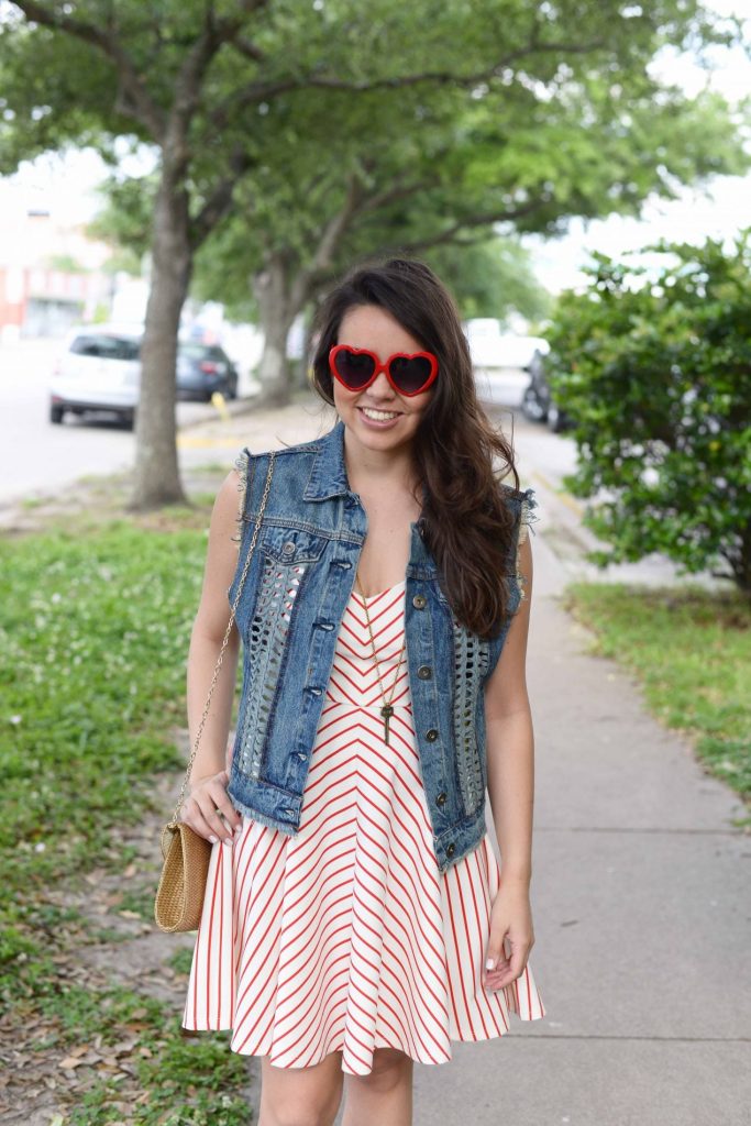 Candy Stripe fit and flare dress
