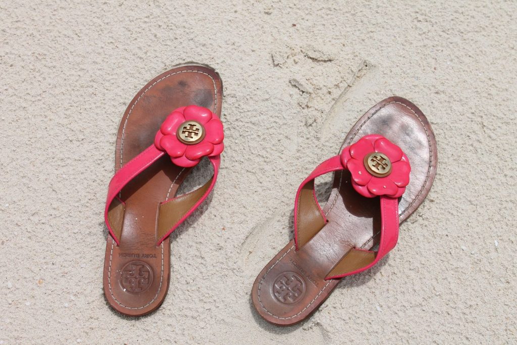 Tory Burch flower flip-flops