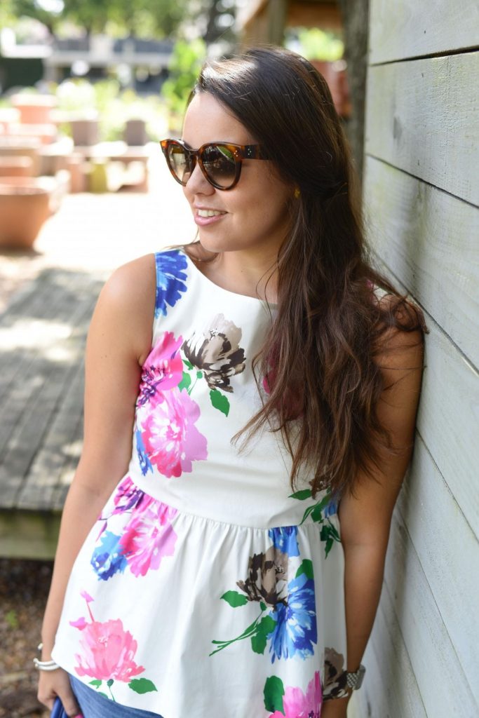 Summer floral peplum top