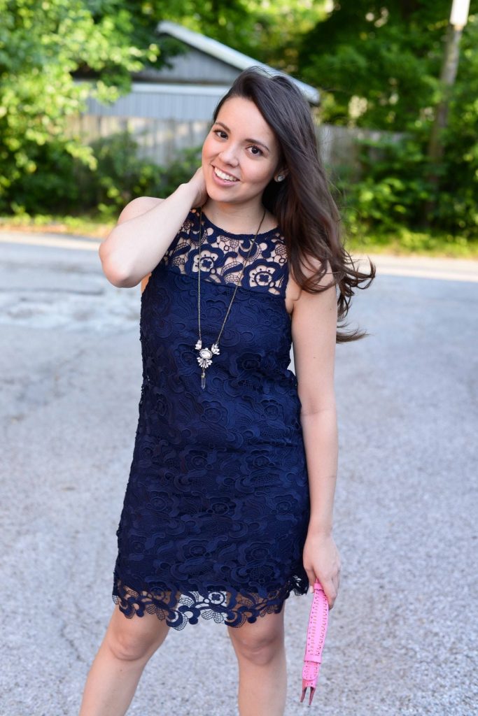 Navy lace dress