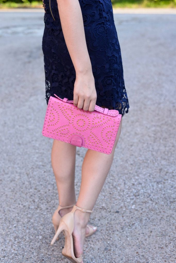 Cleobella Mexicana hot pink clutch