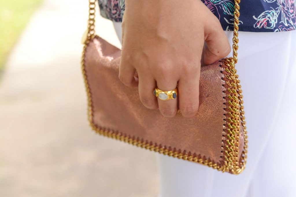 Julie Vos Catherine ring & Stella McCartney crossbody bag