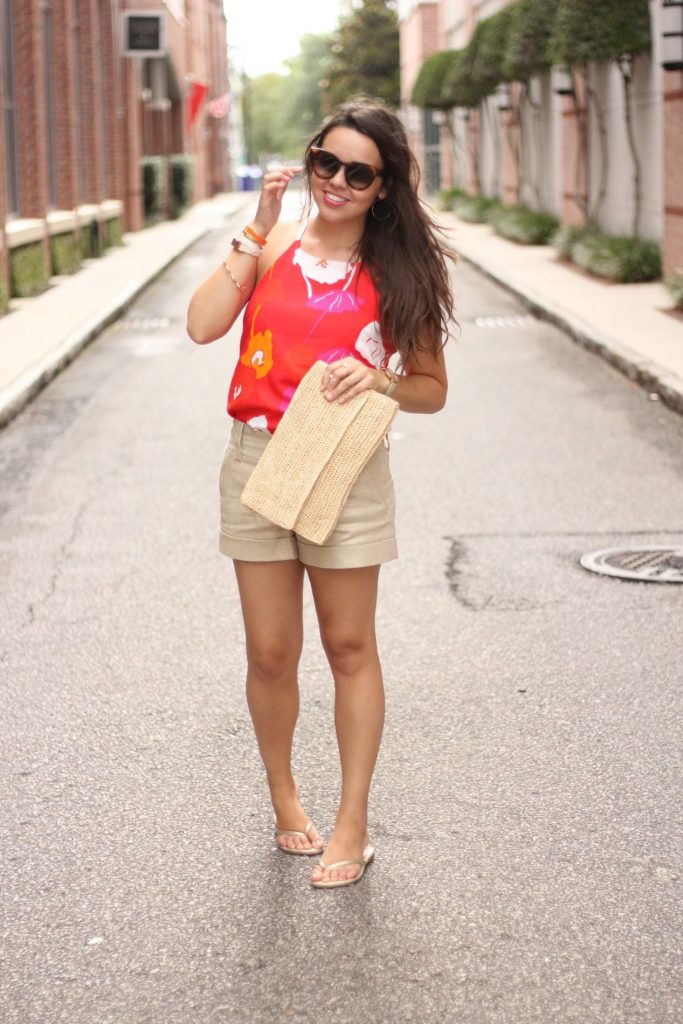 Hot pink and Red floral tank - Escapada Living