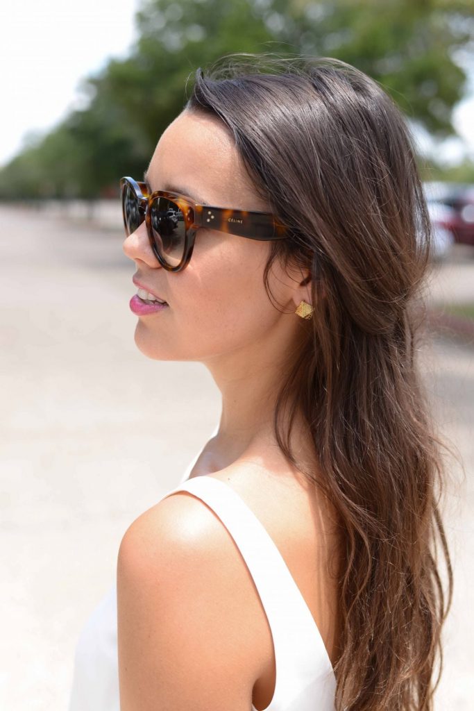 Moon & Lola pyramid stud earrings