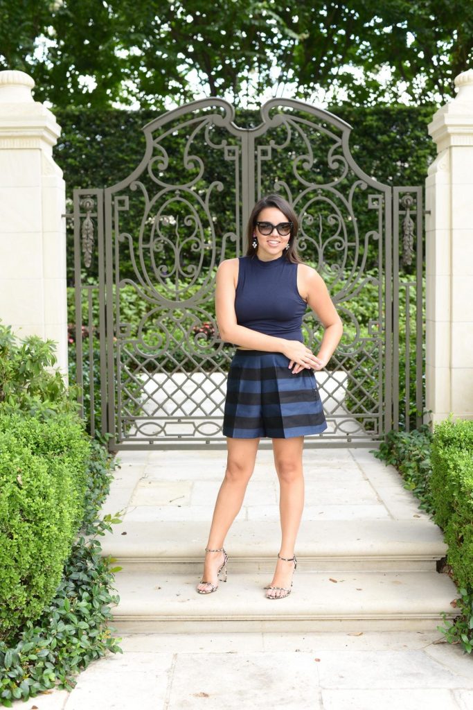 Navy-and-black-striped-shorts