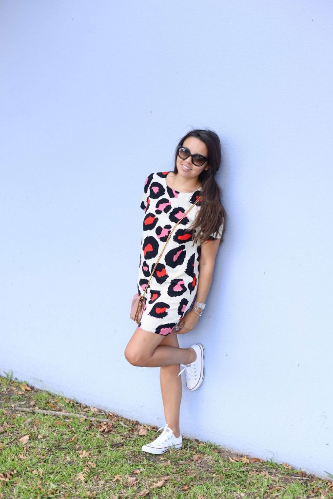 Shift Dress - Converse sneakers