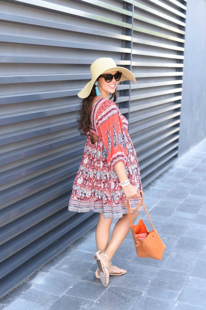 Free People cutout back flowy swing dress