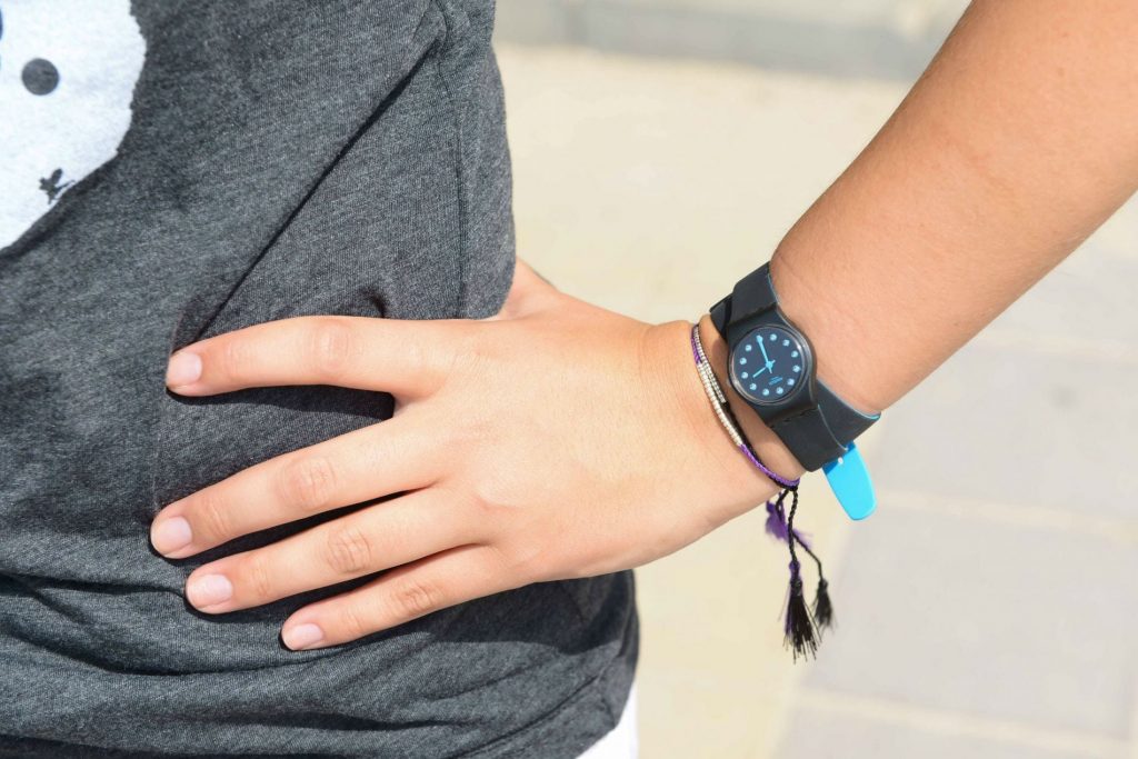 Swatch black wrap bracelet watch