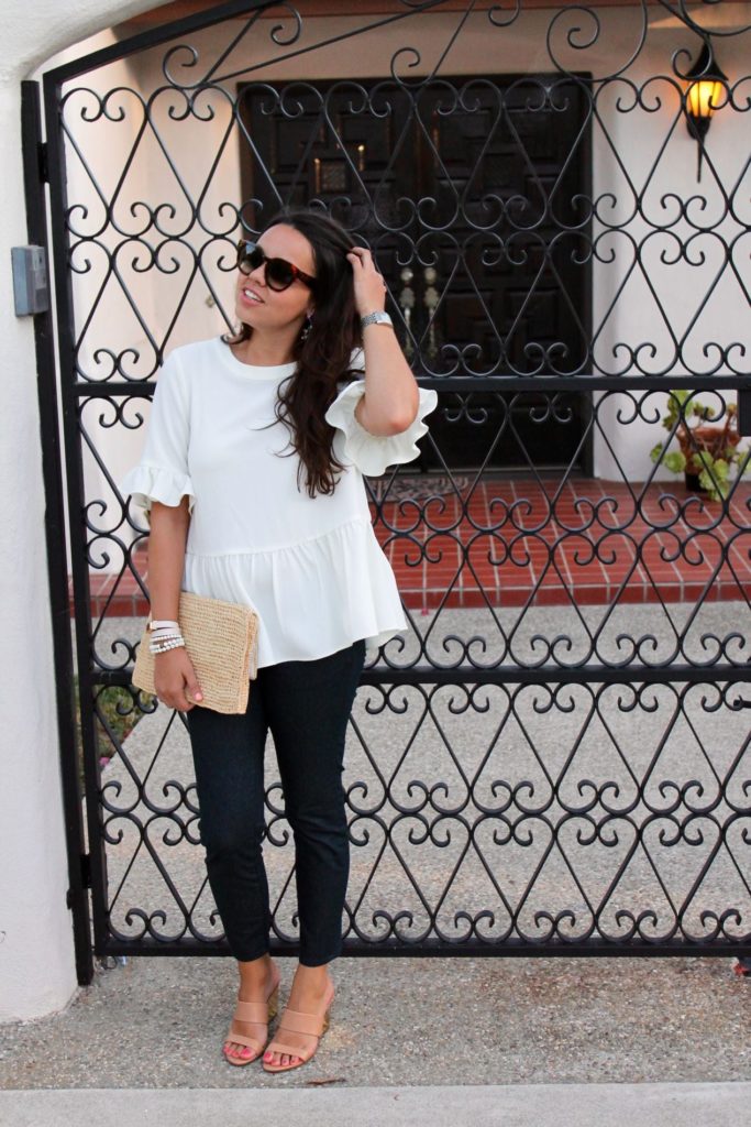 Kate Spade flutter sleeve top