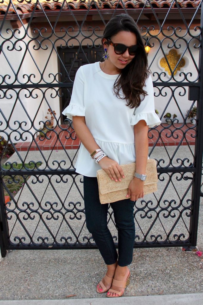 Simple white top and jeans