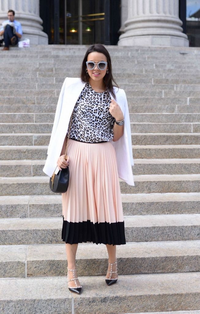 Kate Spade colorblock pleated skirt