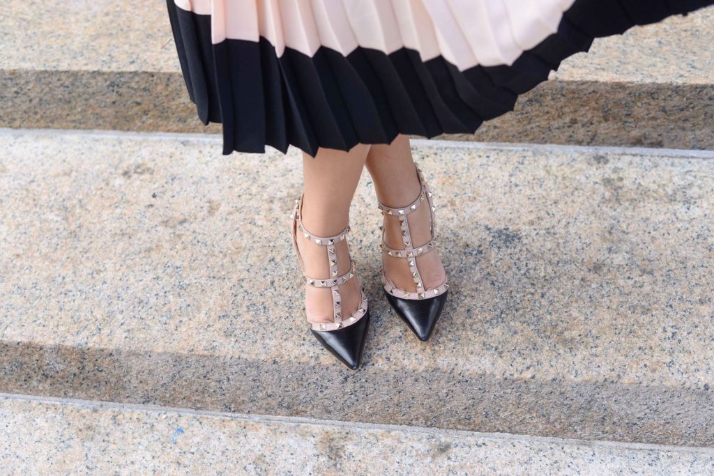 Valentino black leather rocketed pumps