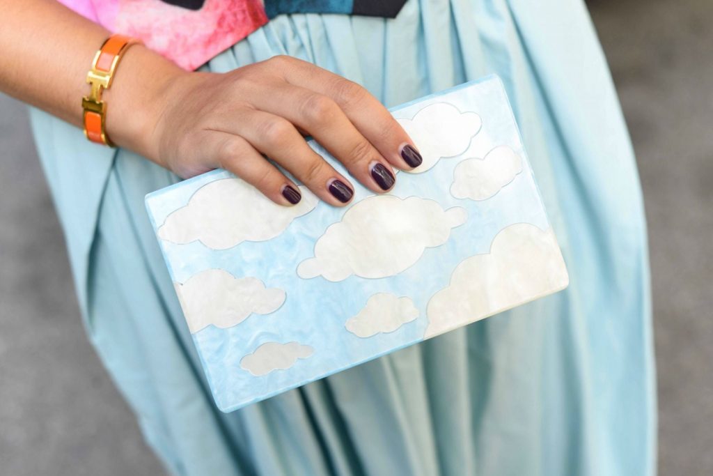 Cloud acrylic clutch