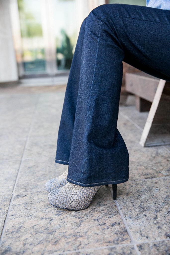 Zee Alexis heels + flared denim