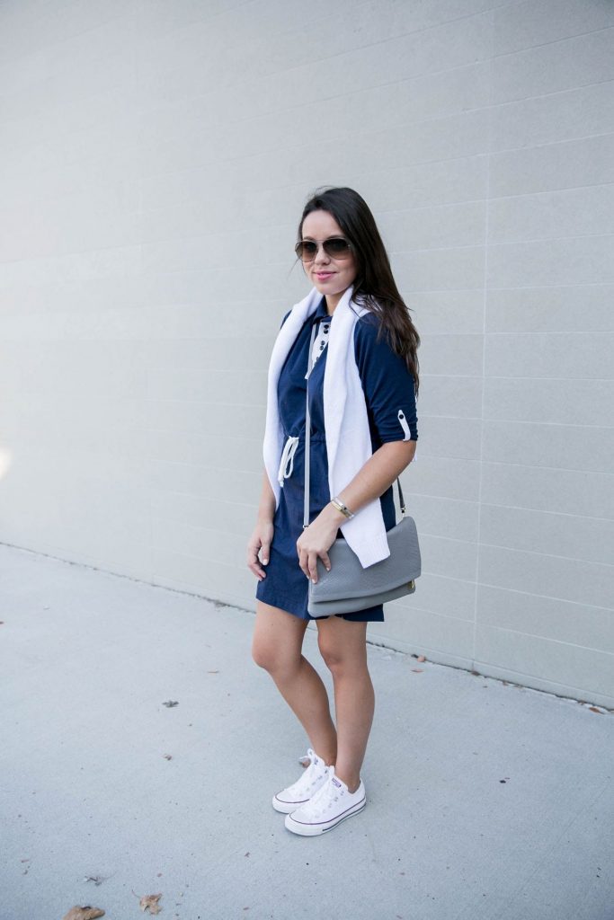 Dress with sneakers