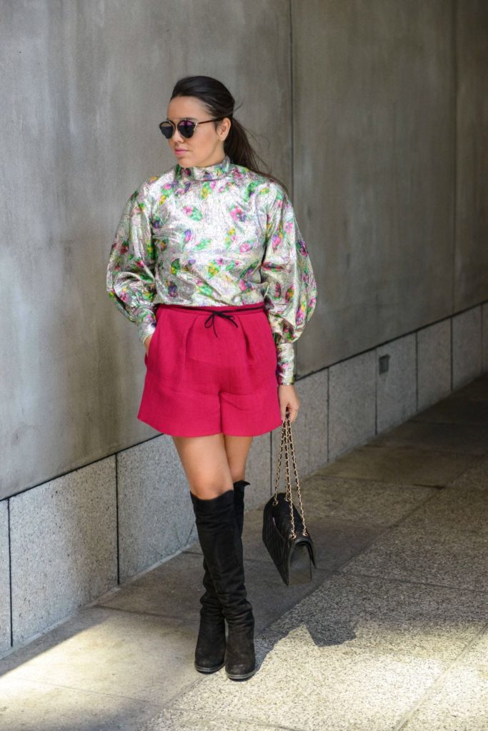 VintageTop + MajeShorts - NYFW Street Style