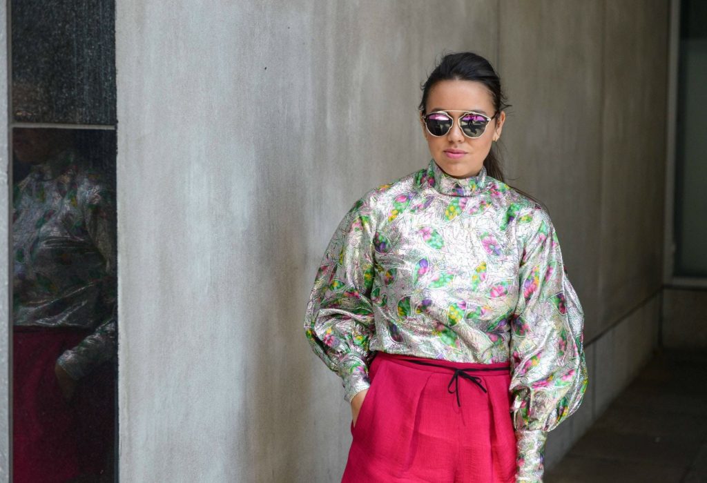 Cheeky Vintage silver floral top