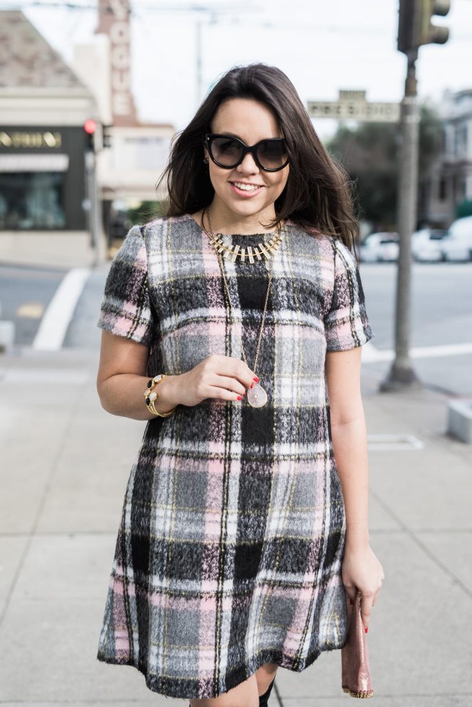 Line & Dot frontier plaid dress