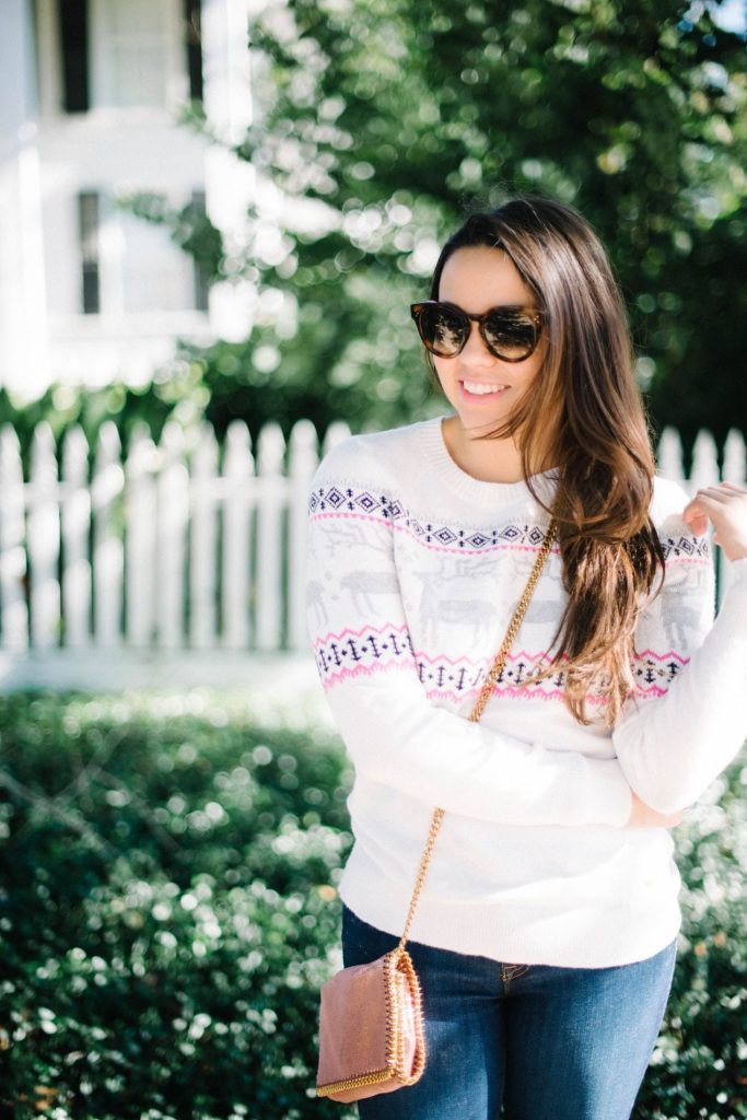 Tommy Hilfiger whimsical sweater, reindeer fairisle