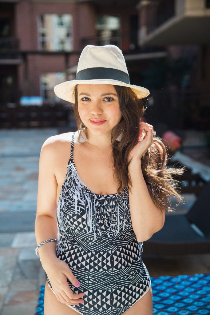 fringe aztec print one piece swimsuit
