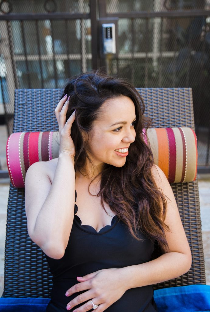 scalloped halter one piece swimsuit