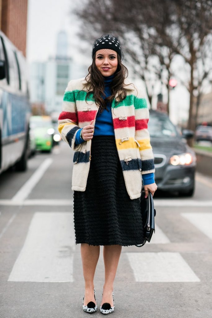 Pattern mixing stripes and polka dots