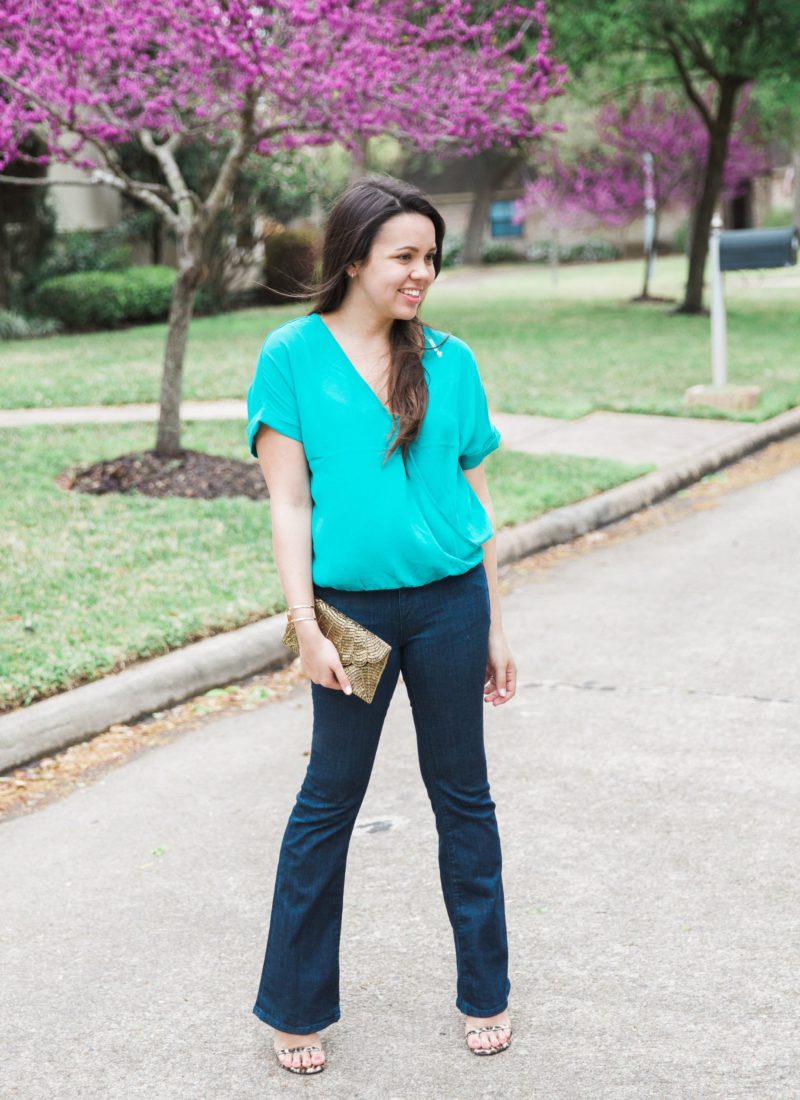 seafoam green blouse