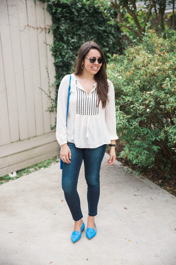 Embroidered tassel blouse - Banana Republic 
