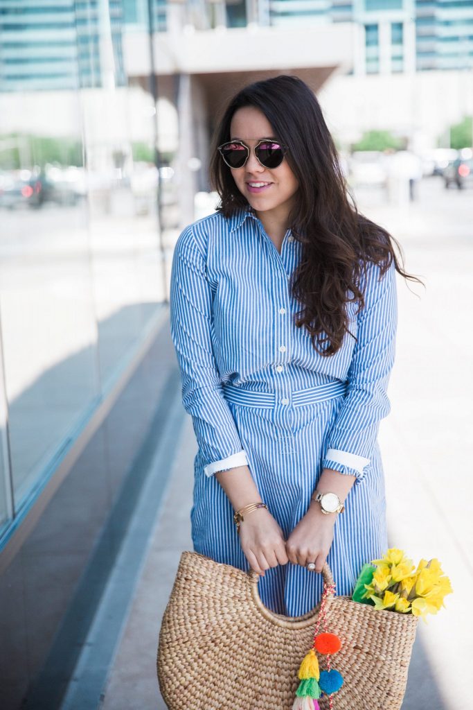 striped shirtdress
