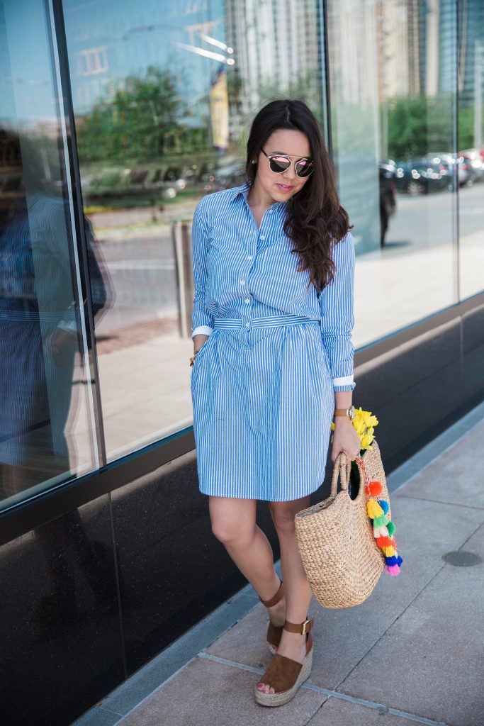 pinstripe shirt dress