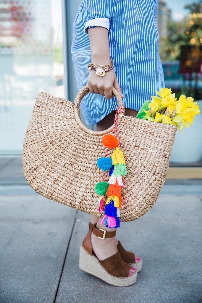 Jadetribe handwoven tassel basket