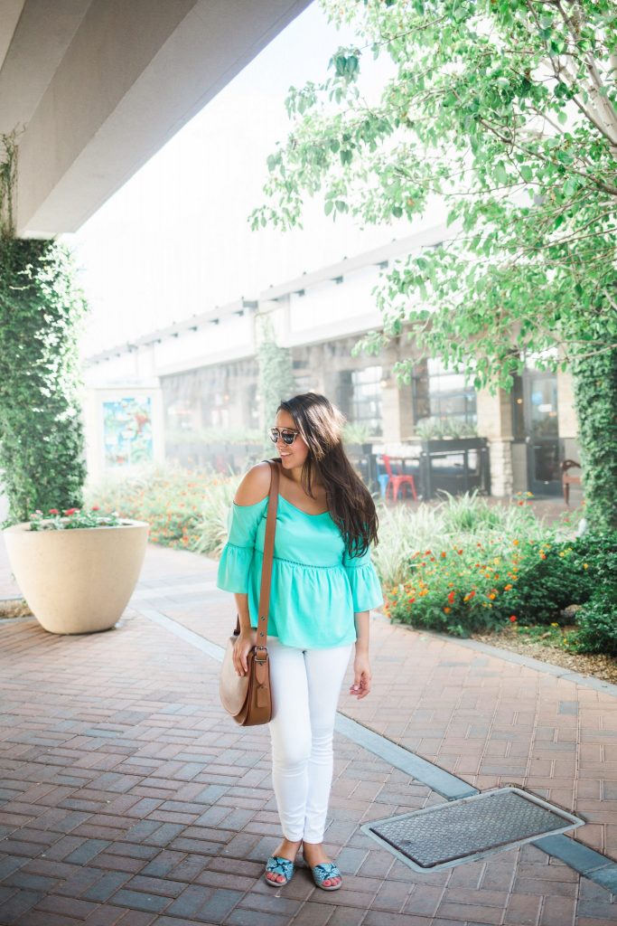 1.state cold shoulder top
