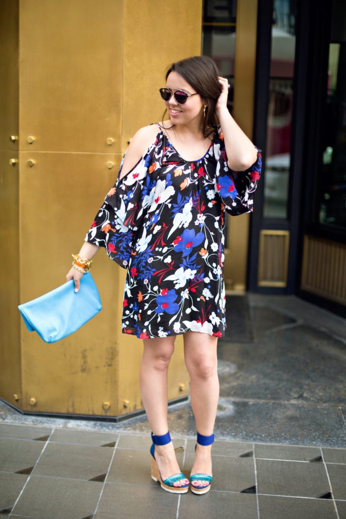 Summer cold shoulder dress