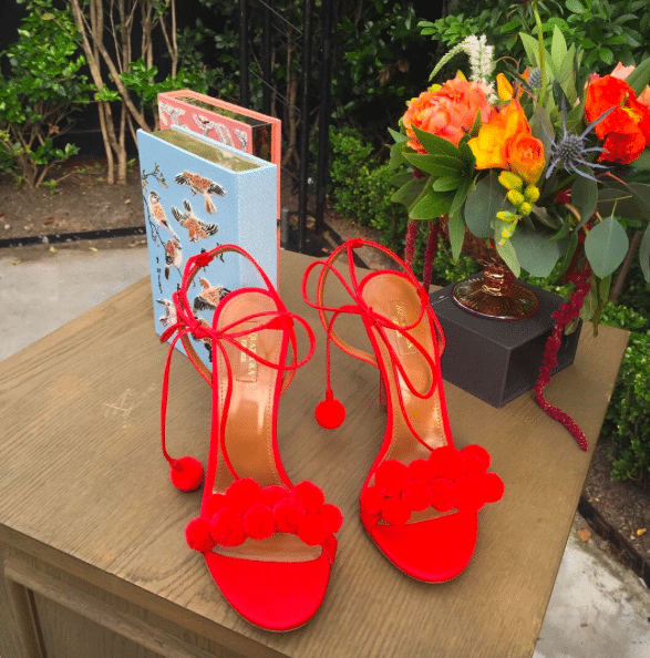 Aquazzura Pom Pom Heels