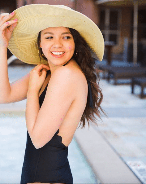 Black scalloped one piece swimsuit