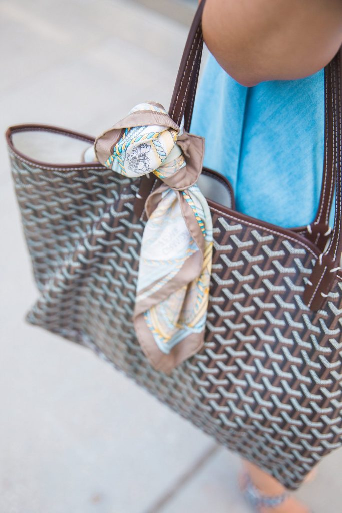 Goyard tote and vintage Hermes scarf