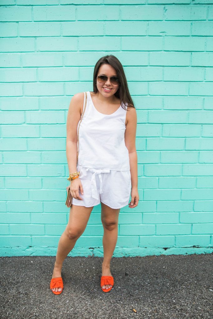 Ann Taylor orange slide sandals